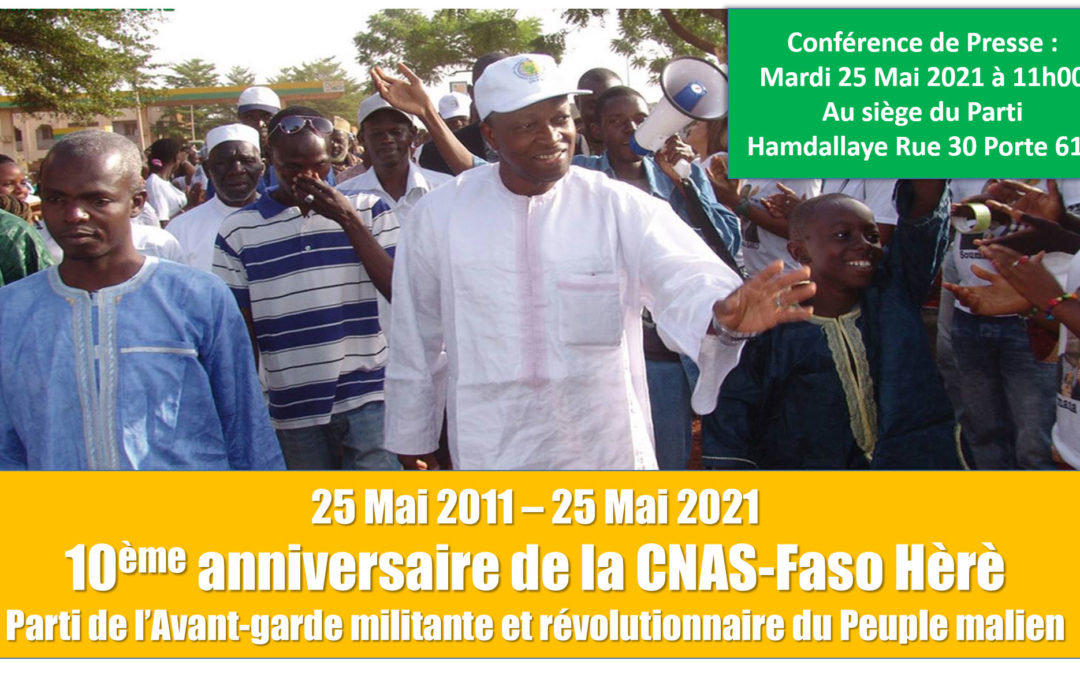 Déclaration liminaire conférence de presse à l’occasion du 10ème anniversaire de la CNAS-Faso Hèrè – BAMBARA